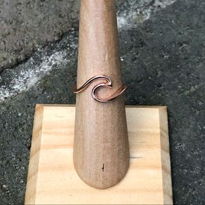 14K Rose Gold over Sterling Silver Wave Ring